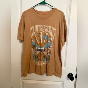 Country Roads Graphic Tee - Brown